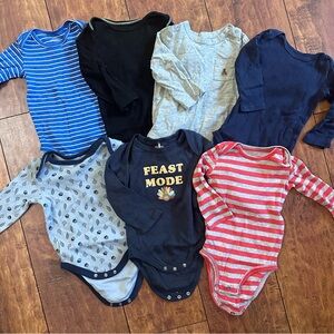 Baby Gap, Carters, cloud Island  baby long sleeve onsie bundle 6-9 months